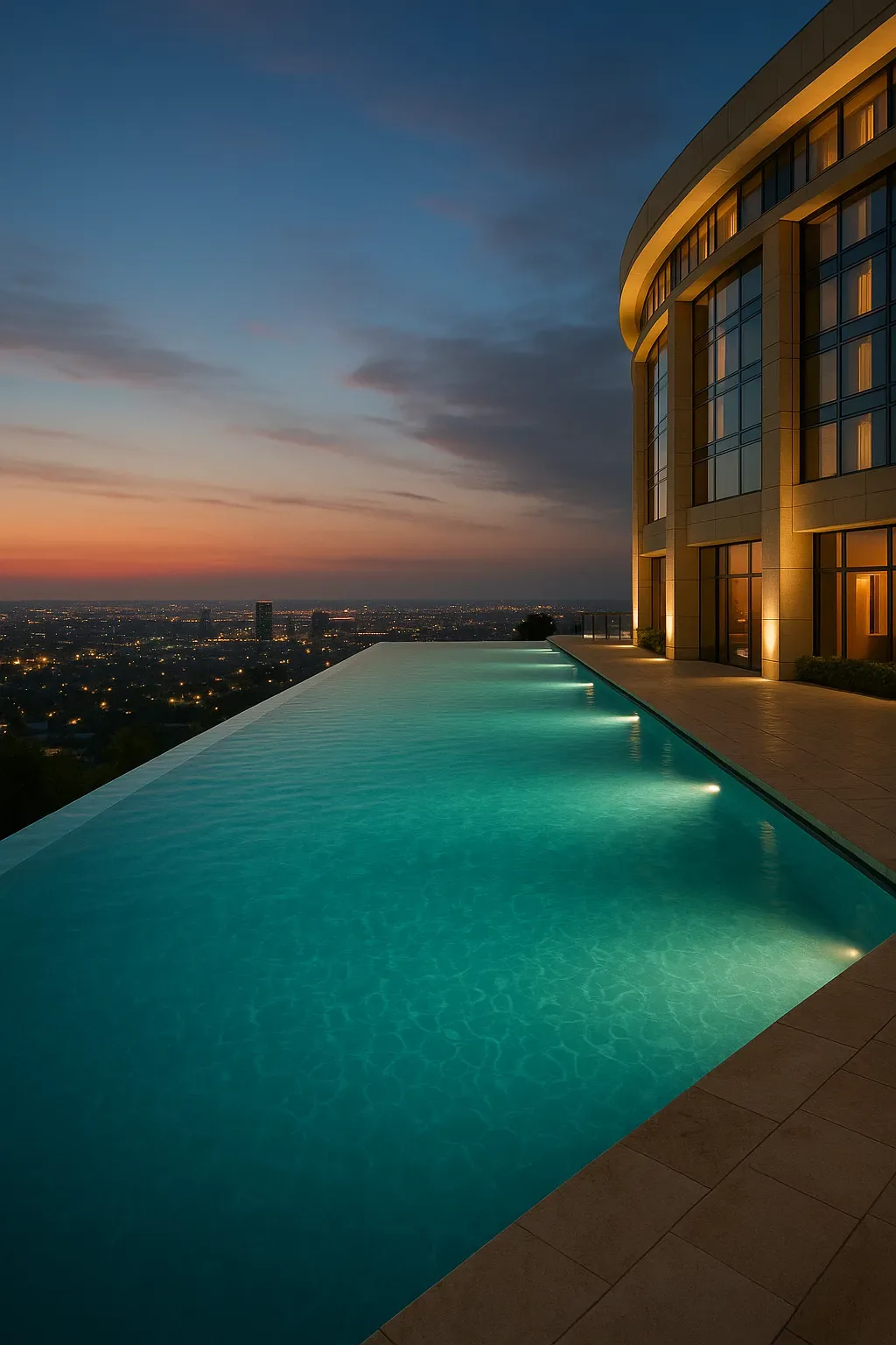 Infinity pool at dusk